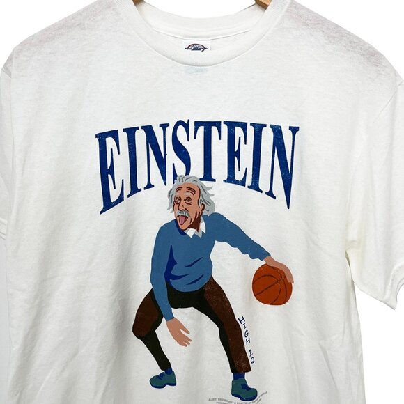 NWOT Albert Einstein Basketball Graphic T-Shirt Men's Medium - Picture 1 of 7